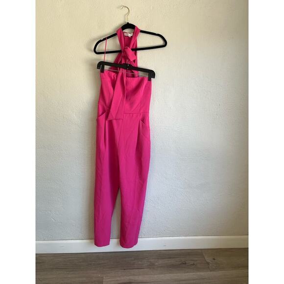 Anthropologie Endless Rose Woman Pink Front Tie Strapless Jumpsuit, Size… - Picture 5 of 11